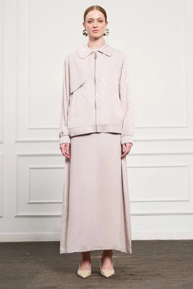 Nuss Elbise ve Ceketli Takım 1053 Bej ürün görseli 1