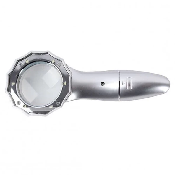 7x Büyüteç 6 Led Işık Aydınlatma 50mm Optik Lens El Büyüteç - 4