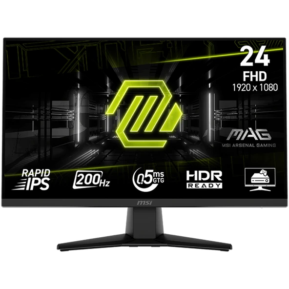 MSI MAG 242F 23.8" 200Hz 0.5ms HDMI DP FreeSync Premium FHD Rapid IPS Gaming Monitör ürün görseli