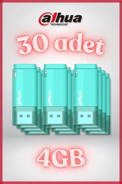 30 Adet 4GB Kapaklı USB Flash Bellek U126 Yeşil