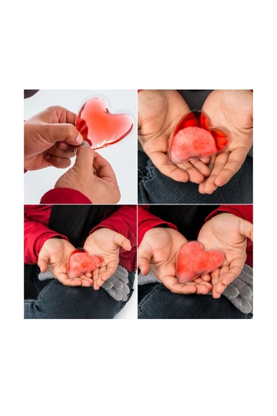 Kalp Şeklinde Sihirli Jel Isıtıcı Avcı Balıkçı Dağcı El Isıtıcısı Torba Kalpli Cep Sobası - 2