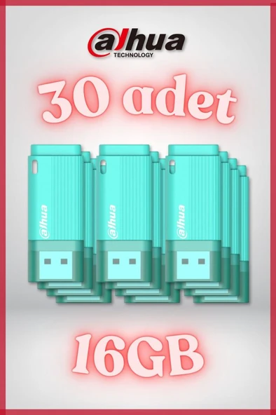 30 Adet 16GB Kapaklı USB Flash Bellek U126 Yeşil