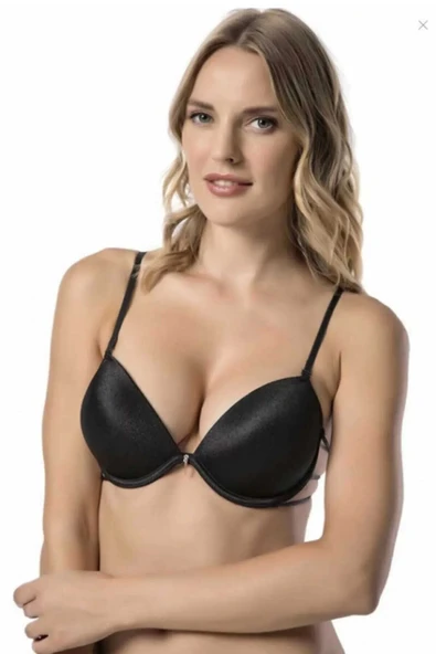 LE JARDİN 7007 DESTEKLİ DOLGULU BİYELİ ARKASI DEKOLTELİ SÜTYEN SİYAH