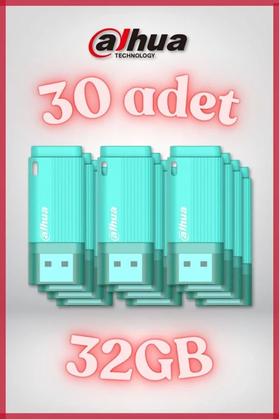 30 Adet 32GB Kapaklı USB Flash Bellek U126 Yeşil