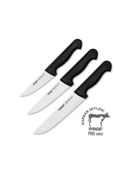 PRO2002 KURBAN BIÇAK SETİ 3LÜ SİYAH - 1