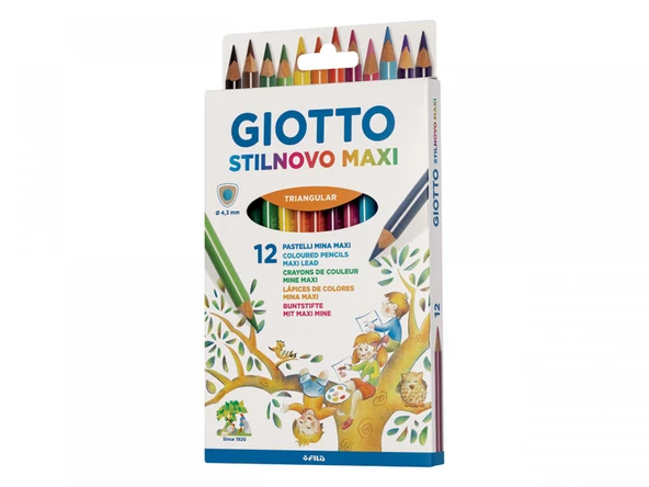 Giotto Stilnovo Maxi 12'li Üçgen Jumbo Kuru Boya / 225900 ürün görseli