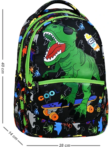 Dinazor Desenli İlkokul Sırt Çantası + Beslenme Çantası (2302) - Resim 3