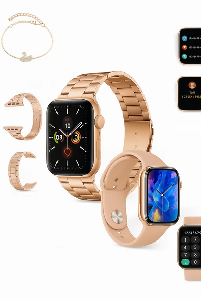 QASUL Yeni Nesil Şık Tasarımlı G9 Mini Akıllı Saat Bileklik Hediyeli - 5