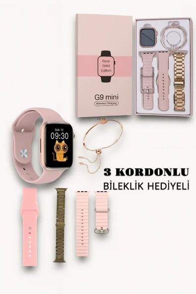 QASUL Yeni Nesil Şık Tasarımlı G9 Mini Akıllı Saat Bileklik Hediyeli