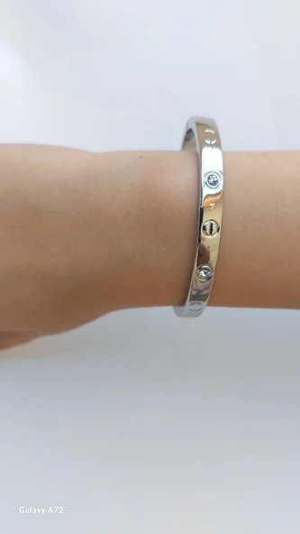 Kadın Gümüş Alaşım kartier Kelepçe Taşlı Bileklik