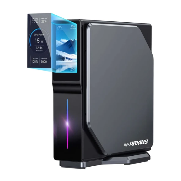 RaXius Momentum DS-R7.8845A009 Ryzen7 8845HS 32GB 1TBSSD FreeDOS Mini PC - 1