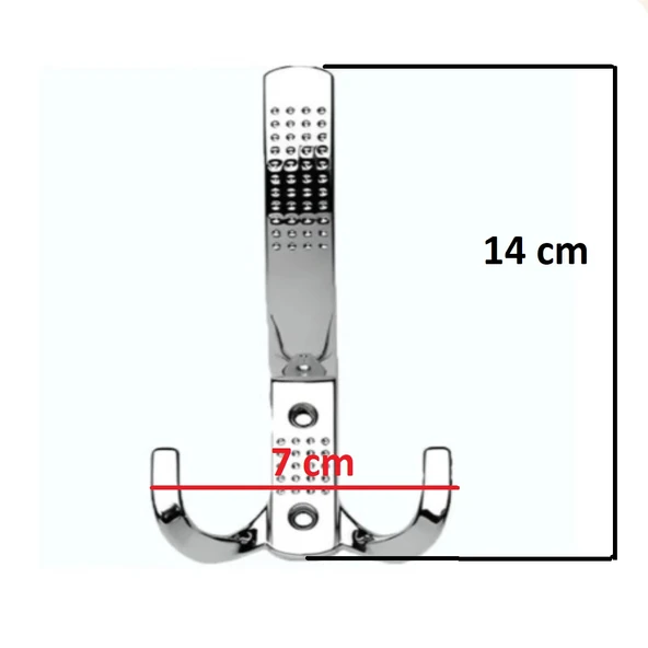 Lüx Noktalı Krom Portmanto 4 Adet - Resim 3