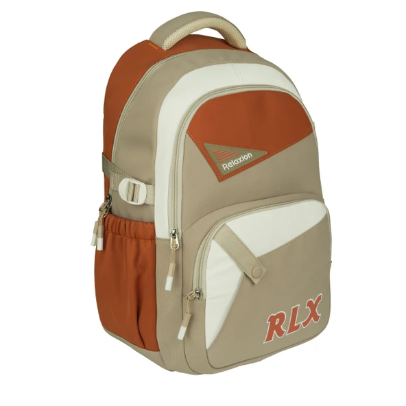 Relaxion Yeni Sezon Kalemlikli Bej-Taba Premium Okul Sırt Çanta 1510 - Resim 2