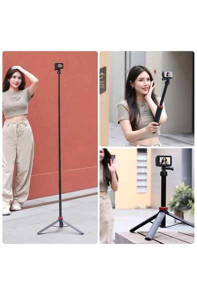 Go-quick Iı Aksiyon Kamera Uzatılabilir Tripod Monopod - 6