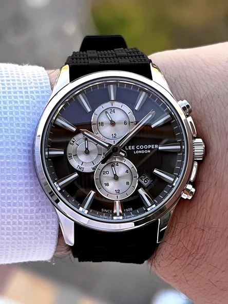 Lee Cooper 3 Atm Suya Dayanıklı Özel Tasarım Erkek Kol Saati VS.BLKT.0502 - Resim 3