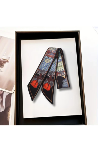 Walkenzo Etnik Retro Desenli Çanta Bileklik Saç Çok Amaçlı Kadın Kelebek Fular - Resim 2