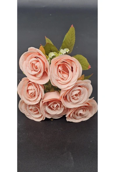 Büyük Kafalı Lotus Çiçeği Pudra Rengi Ev Dekor Saksı Çiçeği 35 Cm ürün görseli