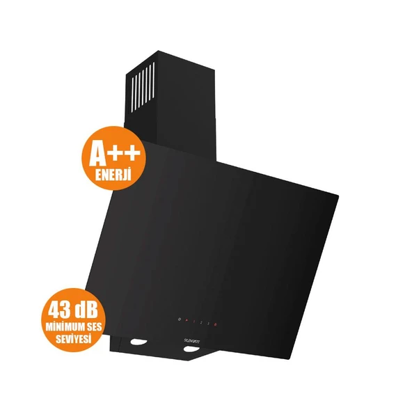 FERRE D077-SA SILENTART SERİSİ SESSİZ DC INVERTÖR MOTORLU 60 CM SİYAH DAVLUMBAZ-300M3 - 2