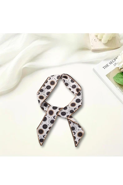 Walkenzo Kozmik Desenli Şık Kadın Çanta Bileklik Saç Çok Amaçlı Kelebek Fular - Resim 4