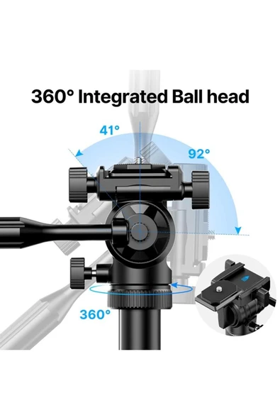 MT-65 Bluetooth Kumandalı Deve Boynu Video Tripod - 8