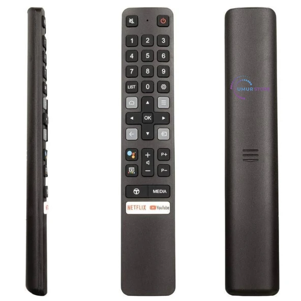 TCL RM-L1673 V2 Netflix - Prime Video - TCL Chanel - Youtube Tuşlu Ses Komutsuz Lcd Led TV Kumandası - 1
