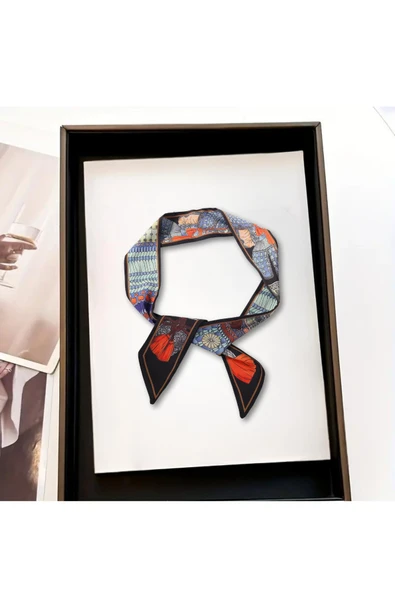 Walkenzo Etnik Retro Desenli Çanta Bileklik Saç Çok Amaçlı Kadın Kelebek Fular - Resim 3