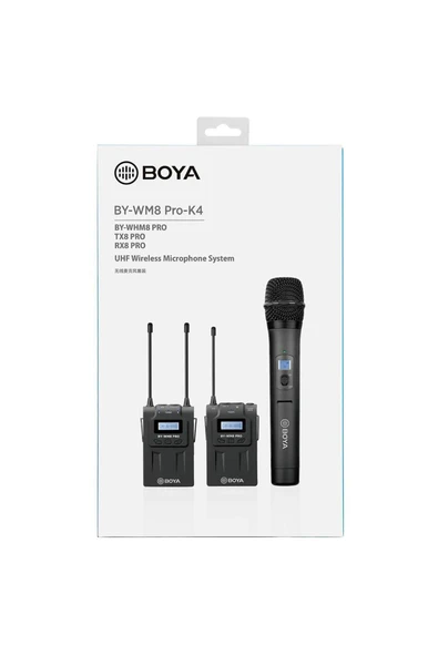 By-wm8 Pro-k4 Çift Kanallı Kablosuz Yaka Ve El Mikrofon Seti - Resim 6