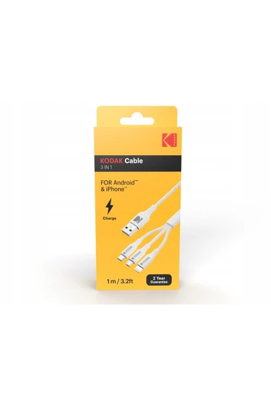 Kodak USB Kablosu Usb 3'ü 1 Arada Kablo/Usb Type-c Lightning Micro usb - 1