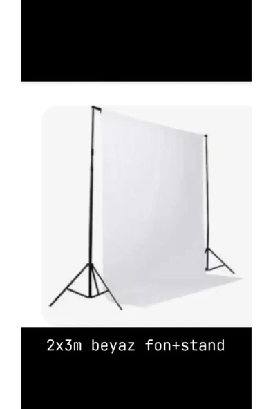 White Screen-beyaz Fon Perde Pamuk(2X3M) Fon Standı - 2