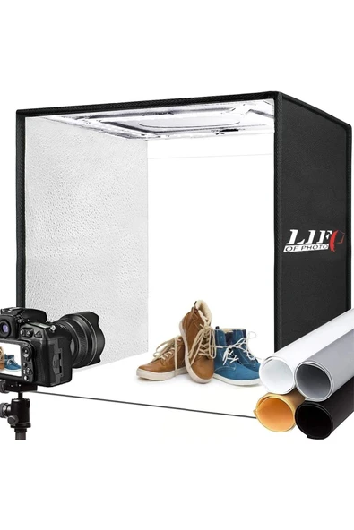 70x70 Led Işıklı Ürün Çekim Çadırı 24film (türkiye Distribütör Garantili) - 1