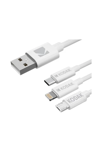 Kodak USB Kablosu Usb 3'ü 1 Arada Kablo/Usb Type-c Lightning Micro usb - 3