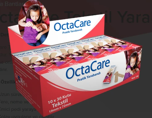 OctaCare Tekstil Yarabandı 19 mm x 72 mm 25 Adet x 30 Kutu