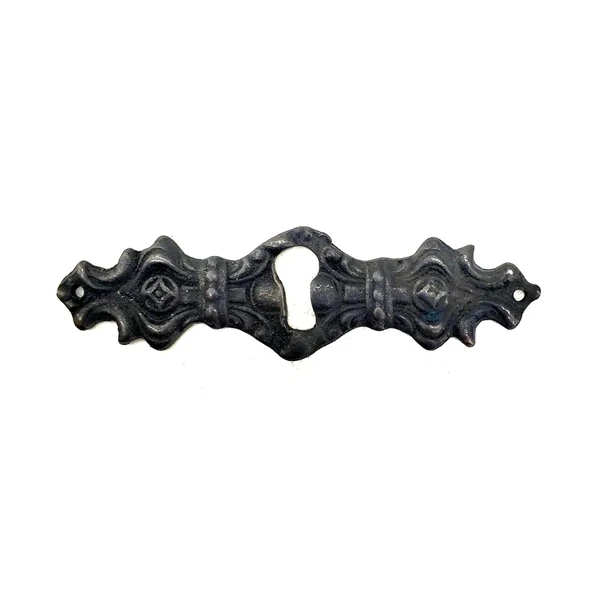 Antika Tarz Dekoratif Pirinç Anahtar Ağızlığı -  28x104mm, Oksit - 1