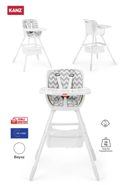 Kanz Seul Sepetli Mama Sandalyesi Beyaz
