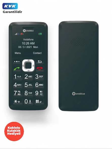 Ds01 Kamerasız,Radyo Özellikli, Modern Type-C Şarj Desteği, Siyah Tuşlu Cep Telefonu,Kablolu Kulaklık Hediyeli, Yaşlılar,Çocuklar ve Askerler İçin Uygun