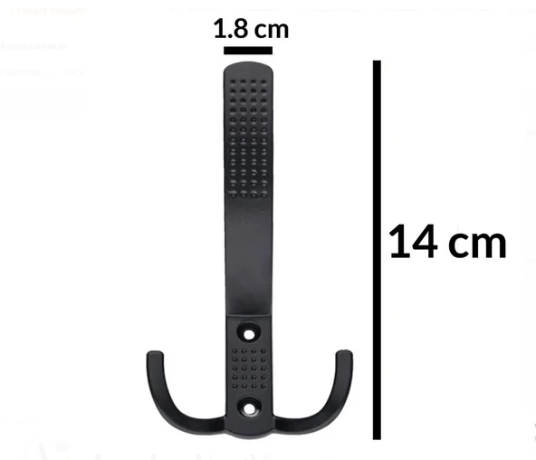 Lüx Noktalı Siyah Portmanto 4 Adet - 5