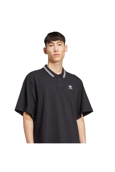 adidas Erkek  Siyah  Polo T LOOSE POLO JW5897 - Resim 5