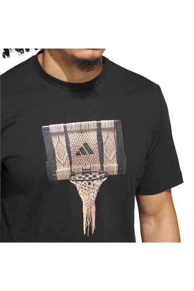 adidas Siyah Erkek   T-shirt SPOTLIGHT TEE 1 JV8432 - Resim 6