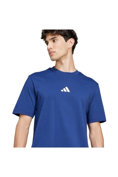 adidas Erkek  Mavi  T-shirt M SL SJ T JF1093 - Resim 5