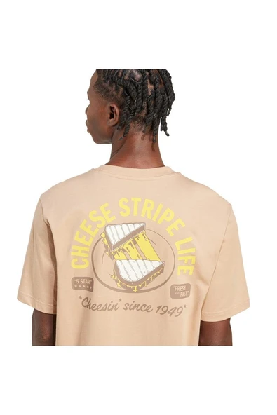 adidas Kahverengi Erkek   T-shirt M CHEESE T JM6461 - Resim 6