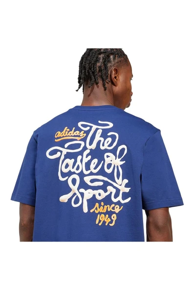 adidas Erkek  Mavi  T-shirt M SAUCE T JM6465 - Resim 6