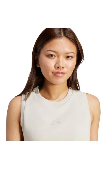 adidas Bej Kadın   Atlet W ALL SZN SL TK JV9867 - Resim 5