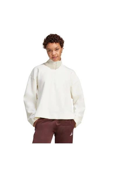 adidas Beyaz Kadın   Sweatshirt W ALL SZN SL QZ JV9907 - Resim 2