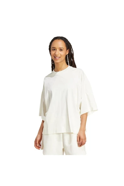 adidas Beyaz Kadın   T-shirt W ALL SZN SL T JV9888 - Resim 2