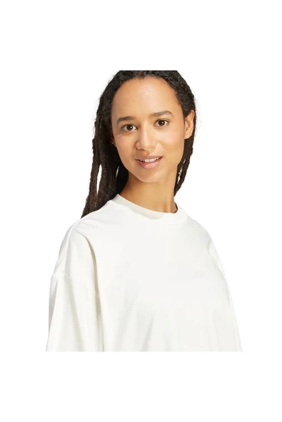 adidas Beyaz Kadın   T-shirt W ALL SZN SL T JV9888 - Resim 6