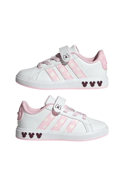 adidas Beyaz Unisex Çocuk   Yürüyüş Ayakkabısı GRAND COURT MINNIE EL K JR8134 - Resim 11