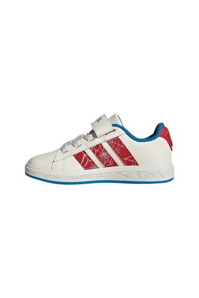 adidas Beyaz Unisex Çocuk   Yürüyüş Ayakkabısı GRAND COURT SPIDER-MAN EL K JS0778 - Resim 5