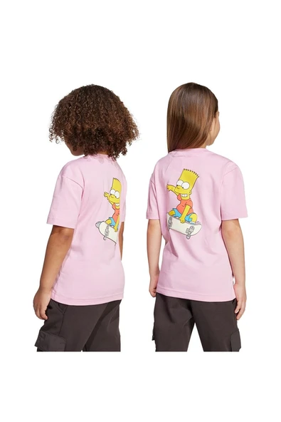 adidas Pembe Unisex Çocuk   T-shirt LK SIM T JM0831 - Resim 7