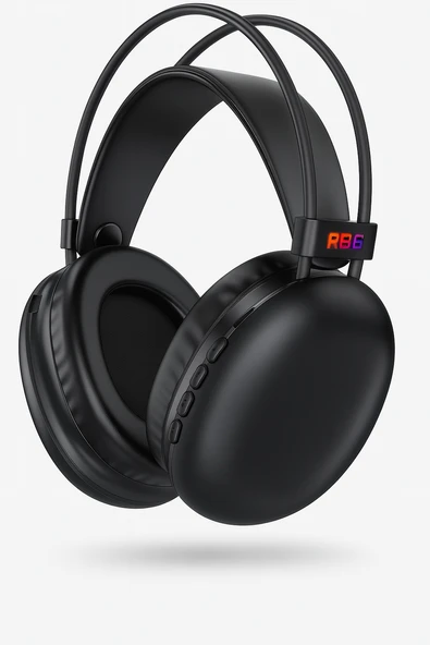 QASUL Disco Pulse Led Işık Ses Bluetooth V5.3 Kablosuz Kulak üstü Kulaklık - Resim 2