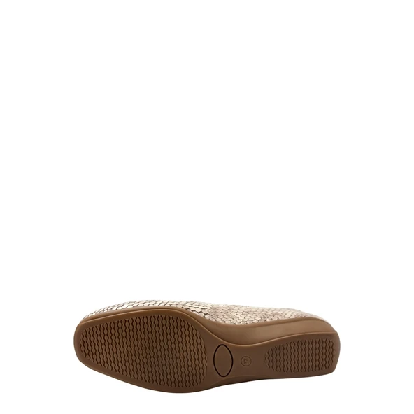 Albini 26143233 Hakiki Deri Kroko Desenli Kadın Babet Ayakkabı - Resim 3